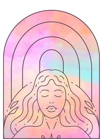 Logo Heimanu : visage serein sous une arche pastel